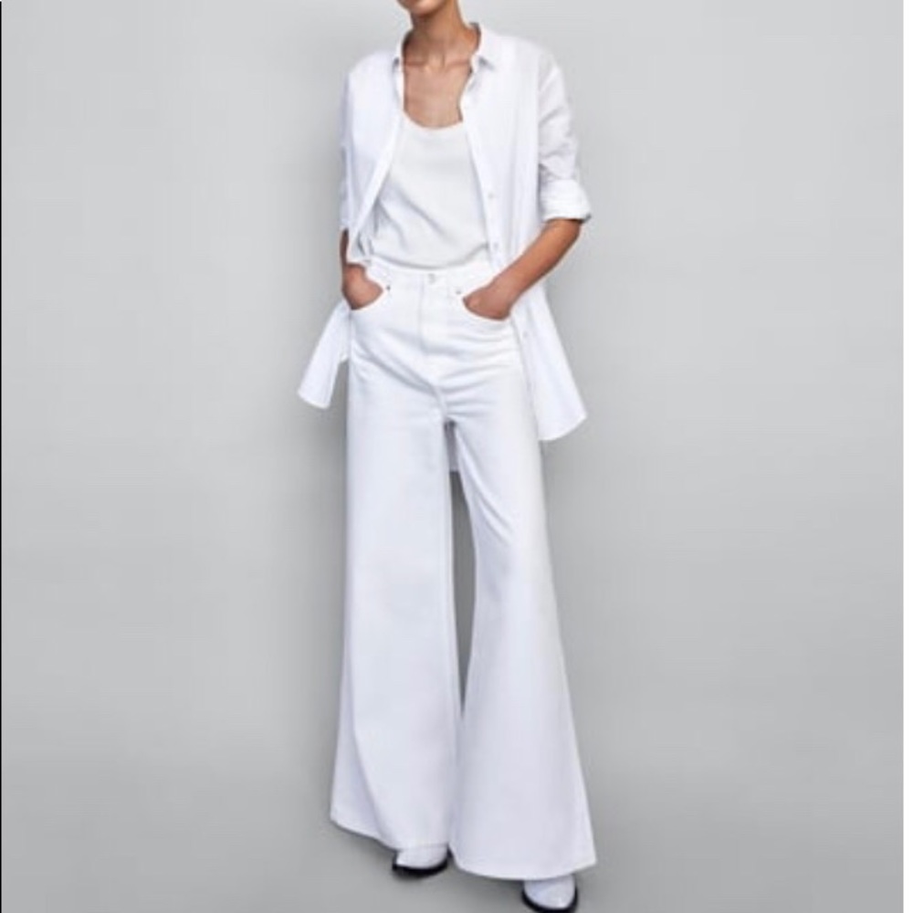 High waste wide leg pants